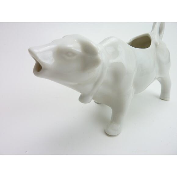 Vintage White Cow Creamer Funny Face - Picture 2 of 5